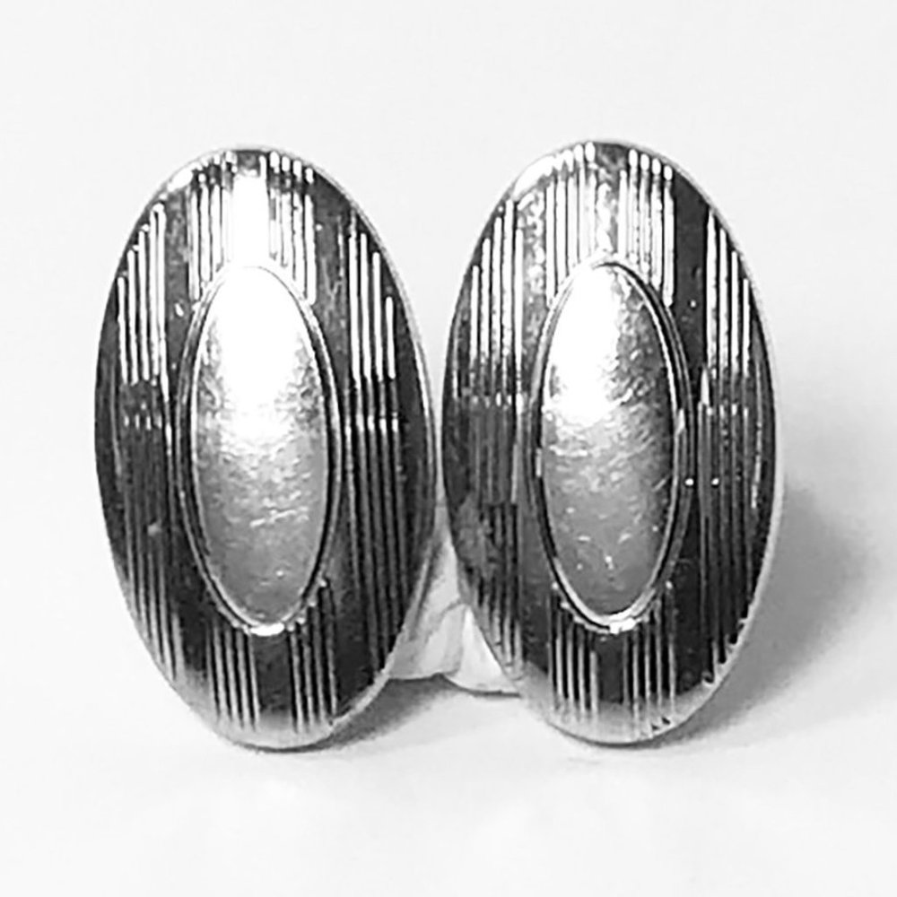 Retro Foster Sterling Silver Oval Cufflinks